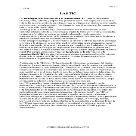 1. Las Tic