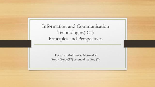 Multimedia networks