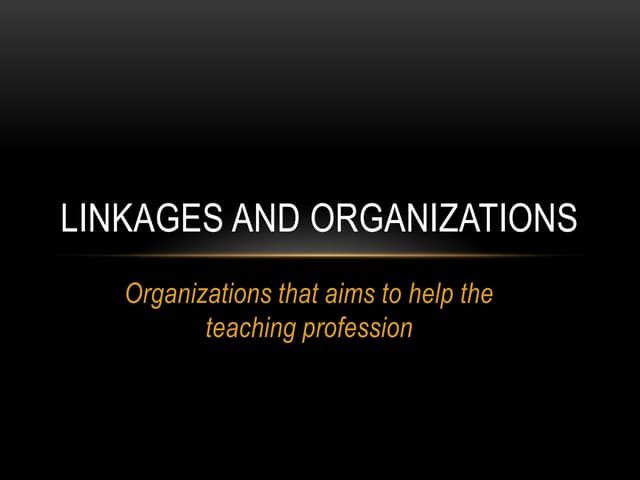 1.linkages and organizations