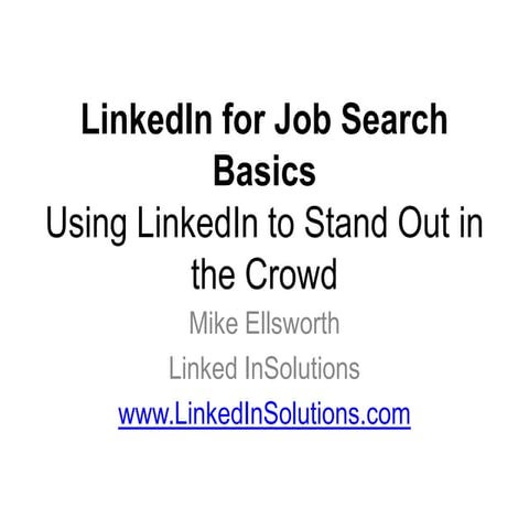 LinkedIn Basic Training