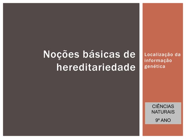 1. localização da informação genética