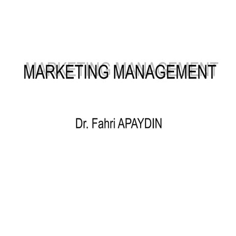  MARKETING MANAGEMENT