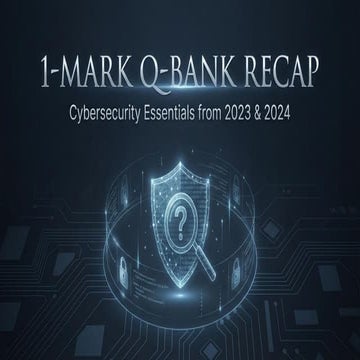 MAKAUT BTech CSE 7th Semester Cybersecurity 2023-2024: 1 mark questions and answers.