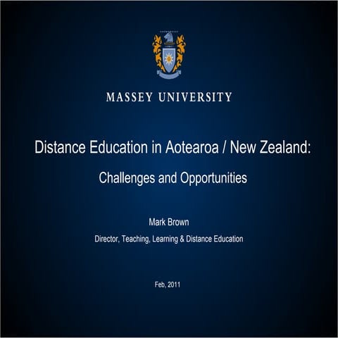 Distance Education in Aotearoa / New Zealand: Challenges and Opportunities