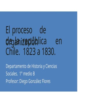 Período de organización de la República en Chile 1823-1830 | PPTX