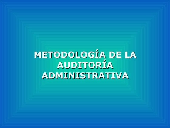 Fases de la auditoria administrativa | PDF