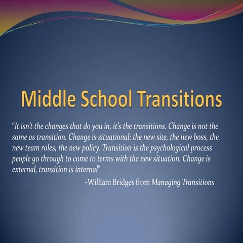1. middle school transitions