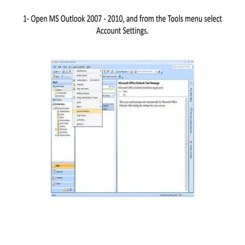 How can I configure my email on Outlook 2007 / 2010 cloud