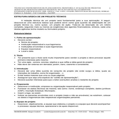 1   Orientações para elaboração de projeto