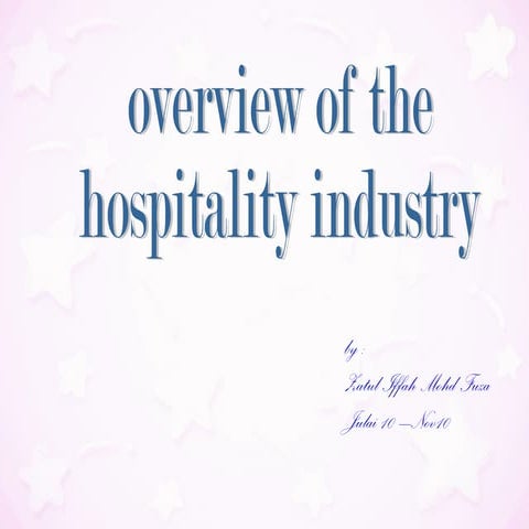 chapter 1 overview of hospitality