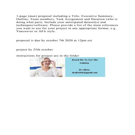 1-page (max) proposal including a Title, Executive Summary, Outline,.docx