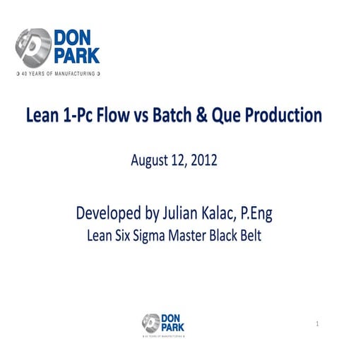 Batch v Lean 1 piece flow training | PDF