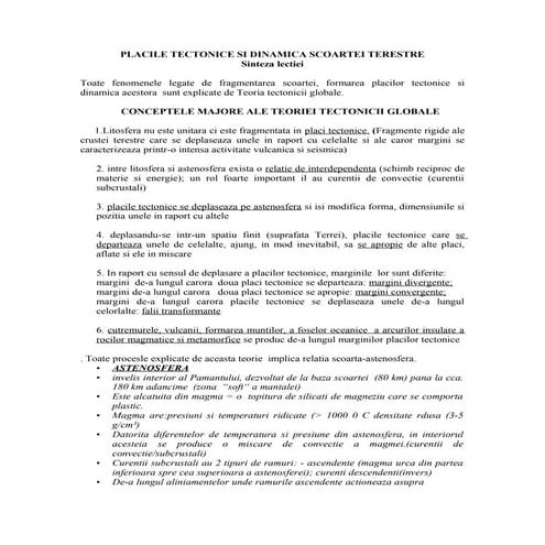 1.placile tectonice si dinamica scoartei terestre