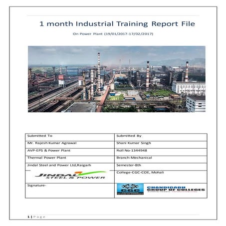 Thermal Power Plant training Report
