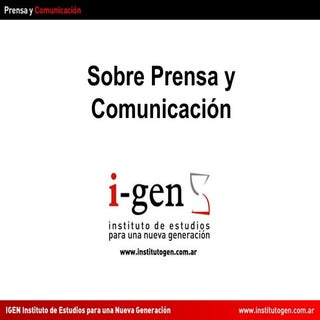Prensa y Comunicación Política
