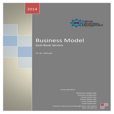 Business Model (Zarb Book Service) - University Text Books