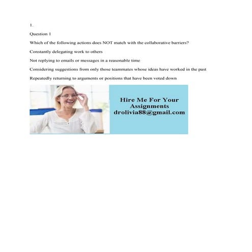 1- Question 1 Which of the following actions does NOT match with the c.docx