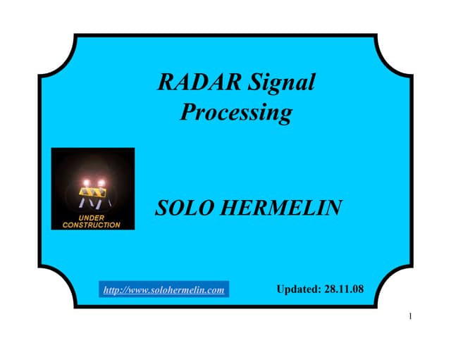 1 radar signal processing