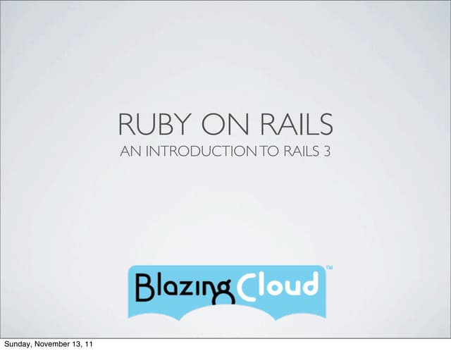 Rails Class Intro - 1 