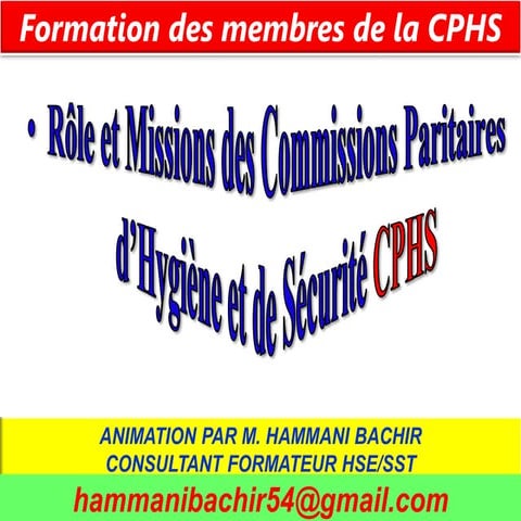 1-ROLE ET MISSION  CPHS  FORMATION SUR SITE