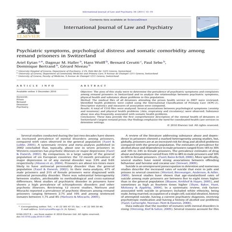 International Journal of Law and Psychiatry