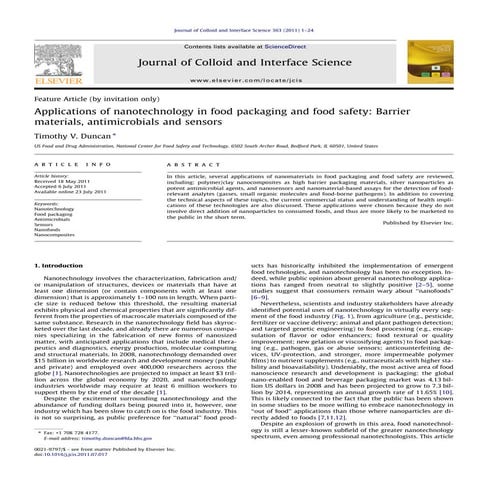 Applications of Nanotechnology in food science | PPTX