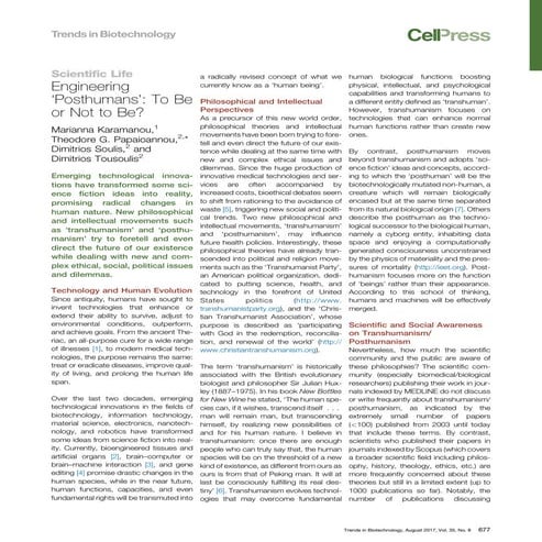  Engineering ‘Posthumans’: To Be or Not to Be?