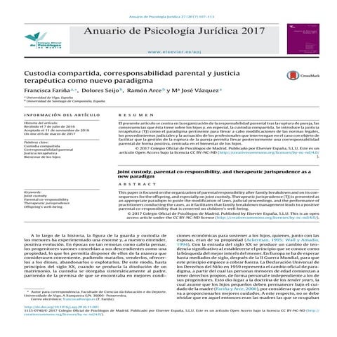 ESTUDIO FRANCISCA FARIÑA SOBRE CUSTODIA COMPARTIDA