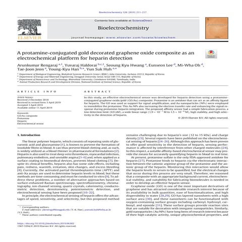 A protamine-conjugated gold decorated graphene oxide composite as an electroc...