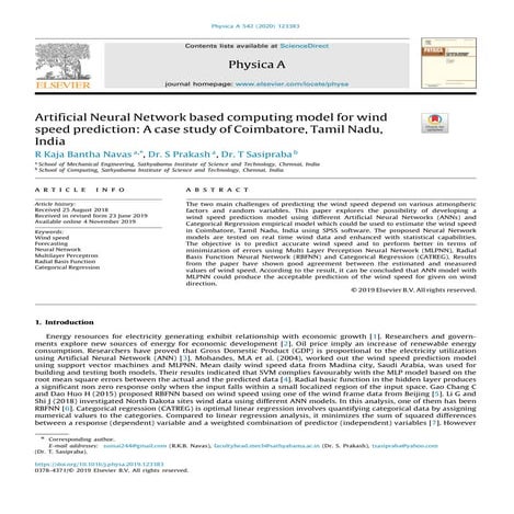 Artificial Neural Network based computing model for wind speed ...