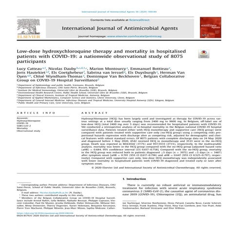 Low-dose hydroxychloroquine therapy and mortality in hospitalised patients wi...