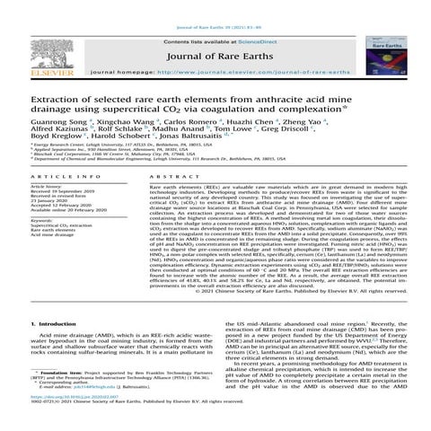 Recovery of Rare Earths Elements from Coal Ash | PDF
