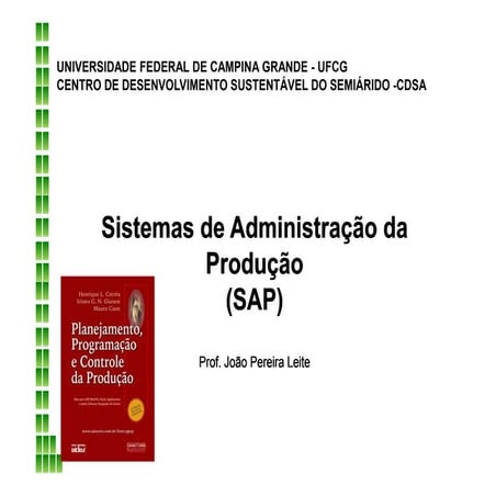 Aula 1 - Planejamento e Controle da Produção II