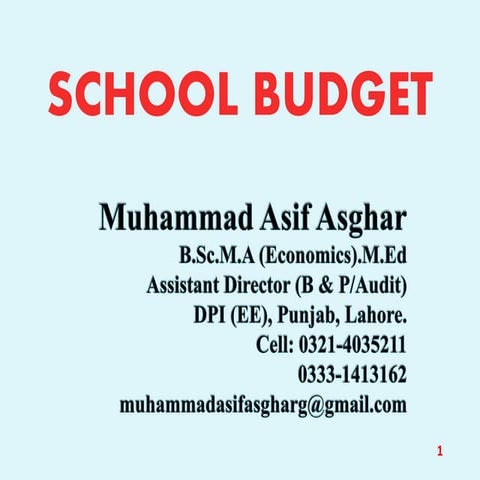 1 school budget by asif asghar