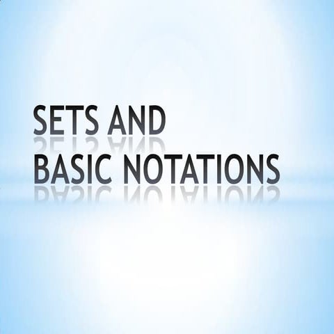 1. sets and basic notations