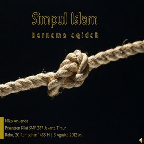 Simpul Islam, Bernama Aqidah