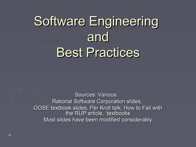 Best Practices - Software Engineering