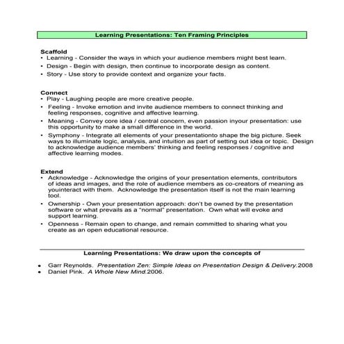 Learning Presentations - 10 Principles