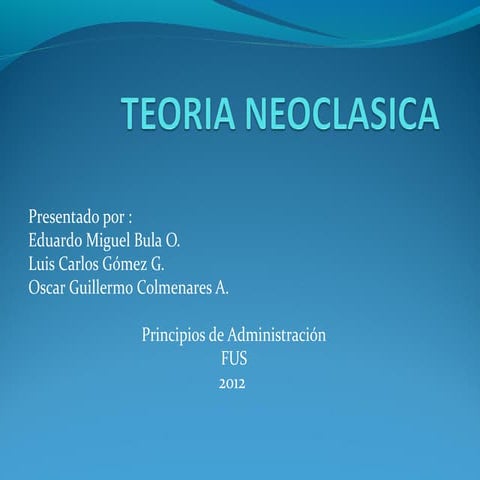 1. teoria neoclasica