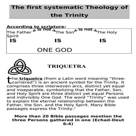 The  Theology Of The  Trinity