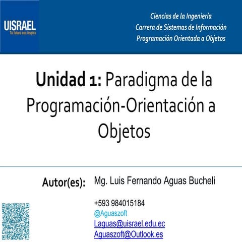 1-Unidad 1. Paradigma de la Programación-Orientación a Objetos