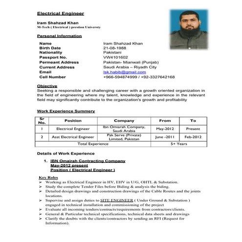 1  update resume for electrical engineer