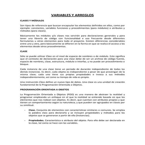 Variables y arreglos en .Net