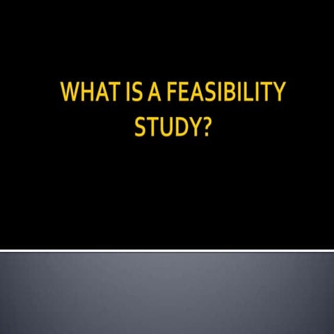 1. what is a feasibility study