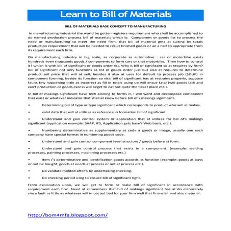 1.what is bill of materials