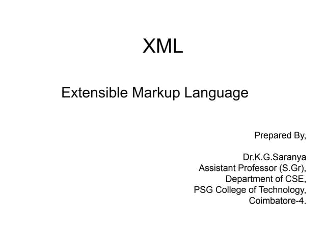 1 xml fundamentals