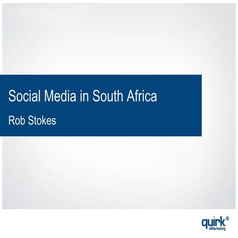 Social Media in South Africa