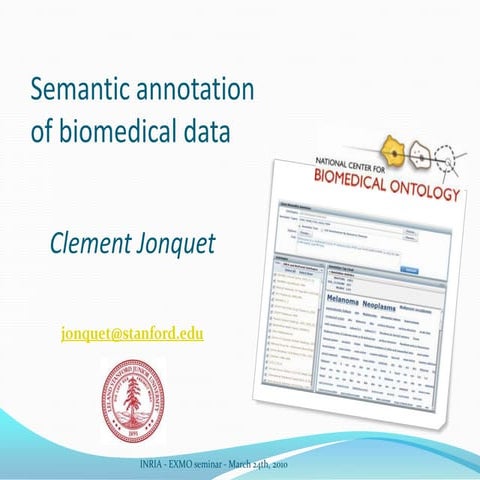 Semantic annotation of biomedical data