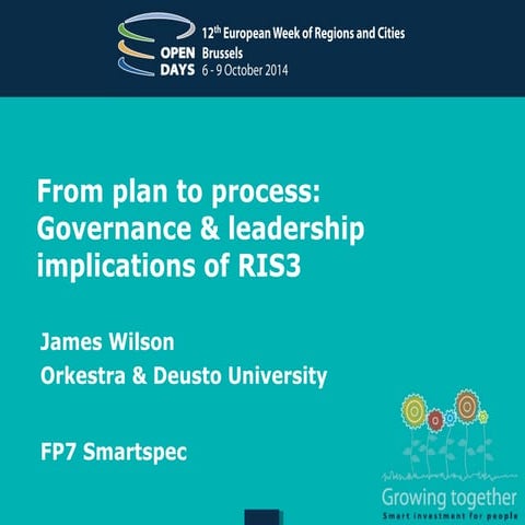 From Plan to Process: Governance and Lleadership Implications of RIS3