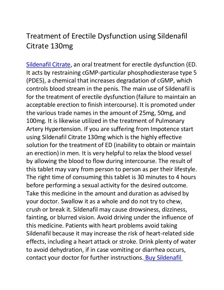 Sildenafilo 130mg online